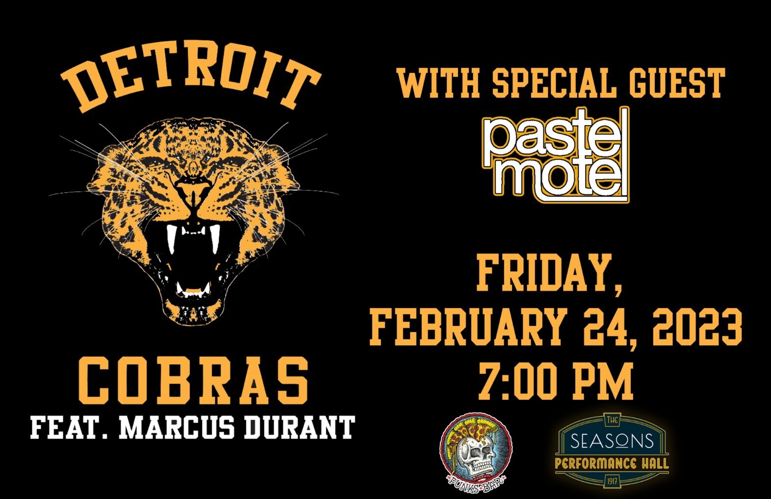 Detroit Cobras with Marcus Durant and Pastel Motel Live at The Seasons